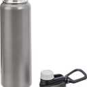Amazon Basics Large Insulated Stainless Steel Water Bottle, Leakproof Spout Lid, BPA-Free, Vacuum Insulated, Keeps Drinks Cold, Portable, 30.1 ounces, Gray