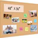 Samstar Large Bulletin Board - 48 x 36 Inches, Decorative Felt Pin Board for Wall - 4' x 3' Cork Board Alternative for Wall, Vision Board Photo Display Board Includes 30 Push Pins - Ginger Yellow