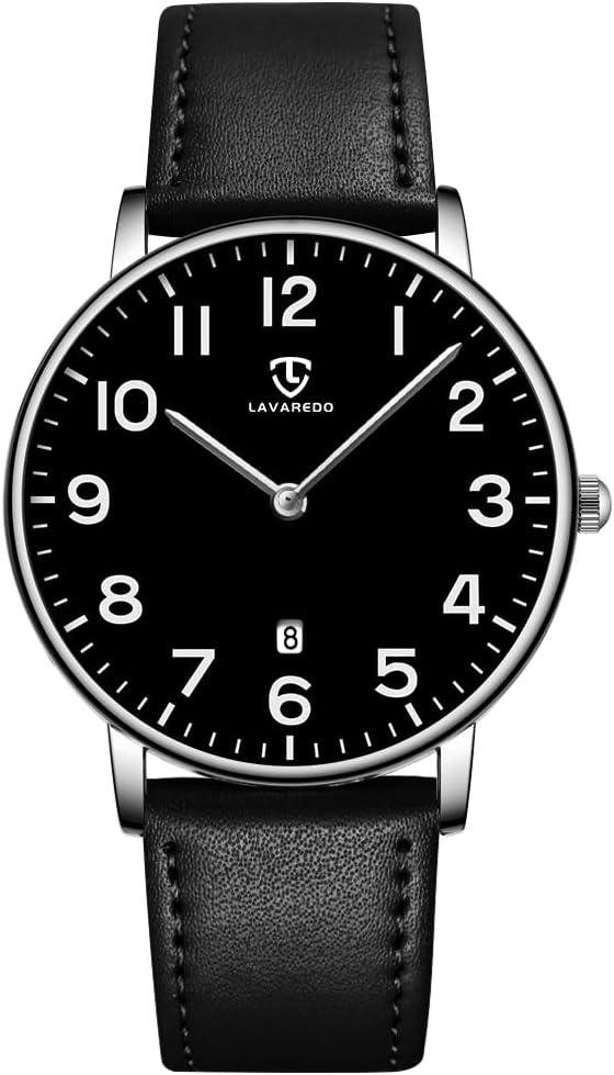 BEN NEVIS Watch, Mens Watch, Minimalist Fashion Simple Wrist Watch Analog Date with Leather Strap (33-Y8SBlack-P)