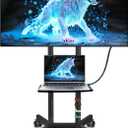 neothm Solid Grace Rolling TV Stand with Wheels for 32-75 Inch TVs up to 88lbs, Portable TV Stand with Shelf, Mobile TV Cart for Living Room, Office, Meeting Room, OutdoorMT2007 Upgrade Version