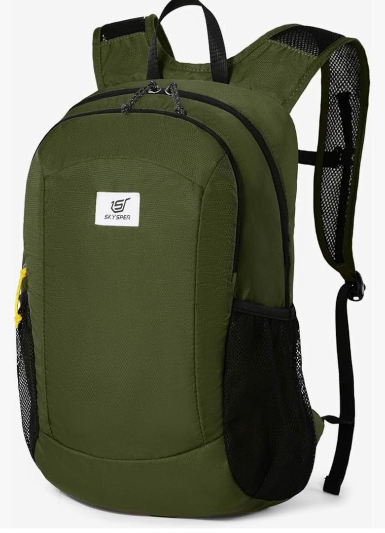 SKYSPER 16L Hiking Backpack Lightweight Small for Women Men, Foldable Packable Daypack - Travel Camping Backpack, Outdoor Hiking Bag (Armygreen)