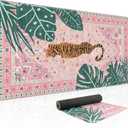 Baziabbo Cute Desk Mat,XXL Extended Large Mouse Pad,Gaming Mousepad with Stitched Edge,Non-Slip Rubber Base Keyboard Desk Pad for Home Office Study Game (A-Pink)