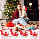 Kathfly 10 Set 15.8'' Large Christmas Sleigh Basket Gifts Bulk DIY Wooden Santa Sled Basket Empty Christmas Sleigh Decor Paper Gift Boxes Wooden Sled Runners Xmas DIY Craft for Holiday Supplies