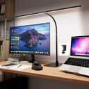 LED Desk Lamp, 30" Continuous Light Bar, Remote, Clamp & Base, Dimmable