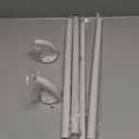 White Curtain Rod, Heavy Duty Curtain Rods for Windows Adjustable, 1 inch Metal Drapery Rods with End Cap Finials, Modern Drapery Rods for Sliding Door, Bedroom, Living Room, Size: 64 In