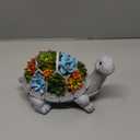 Nacome Solar Garden Outdoor Statues Turtle with Succulent and 7 LED Lights - Lawn Decor Tortoise Statue for Patio, Balcony, Yard Ornament - Unique Housewarming Gifts