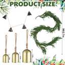 9 ft Christmas Artificial Cedar Garlands Real Touch Christmas Cedar Garland 3 Cow Bells with Bell Banner Xmas Realistic Faux Greenery Pine Garlands for Mantel Fireplace Stair Winter Decor