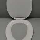 Mayfair Linden Slow Close Toilet Seat, Non Slip Heavy Duty Wood, Easy Install, Elongated, White
