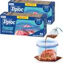 Ziploc Gallon Food Storage Freezer Bags, 132ct Total, Stay Open Design, Easy to Fill, 66 Count, 2 Pack, 132 Total