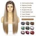 SAPPHIREWIGS Straight Headband Wigs for Women Long Straight Highlight Natural Blonde Synthetic Wigs Heat Resistant Natural Looking for Daily Use 26 Inch