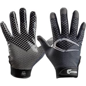 Cutters Football Gloves - Game Day Football Receiver Gloves with High Tack Silicone Grip, Superior Support and Protection, Adult & Youth (Black Fade) S/M