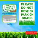 128 inch 3X Please Do Not Drive Or Park On Grass Double Sided Plastic Signs with Metal Wire H-Stakes - Stay Off Lawn Sign - No Parking on Grass - No Parking Private Driveway - Keep Off The Yard Sign