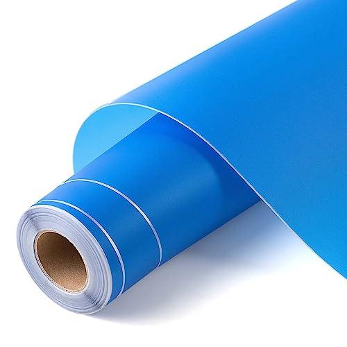 HTVRONT Stencil Permanent Adhesive Vinyl - 12” x 50 FT Light Blue Adhesive Stencil Vinyl Compatible with Cricut Cutting Machine & Silhouette Machine