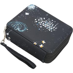Portable Colored Pencil Case-72 Slots Colored Pencil Case Organizer With Zipper for Watercolor Pens or Markers, Pencil Case Organizer for Artist (Milky way)