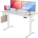 Seang Standing Desk with Adjustable Height, Electric Stand Up Desk 55x24 Inch for Home Office, Studio, Computer Workstation, White