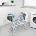 Honey-Can-Do Heavy-Duty Foldable Laundry Drying Rack Portable Shoes & Clothes Rack for Indoor & Outdoor Use, Space-Saving Design, Easy to Fold Gullwing Design, Sturdy Metal, 50lb. Capacity, White
