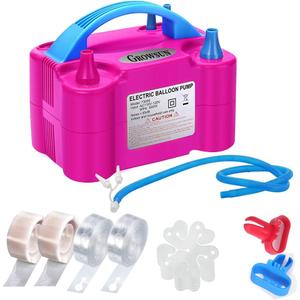 Growsun Balloon Pump Electric 110V 600W Balloon Garland Arch Kit Air Blower Inflator for Party Balloons Decoration Baby Shower Tape Strip Include (Rose Red)
