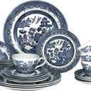 Churchill Blue Willow Plates Bowls Cups 20 Piece Dinnerware Set, Made In England