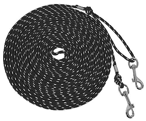 Reflective Cat Leash -50FT Cat Cable Out Escape Proof Walking Leads Yard Long Durable Safe Leash Traning Play Outdoor for Puppies/Kittens/Small Animals(Black)