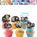 3 x Demon Slayer Party Pack - 38pcs Birthday Decorations with Banner, Toppers & Spiral