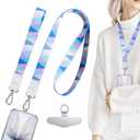 TENOC Universal Phone Lanyards, Cell Phone Wrist Strap, Multipurpose Neck Strap for ID Badges Card Holder Keys, Light Blue