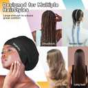 VegoVia Large Swim Cap for Braids and Dreadlocks, Waterproof Silicone Swimming Cap for Women Men Adult Long Hair to Keep Hair Dry (Black)