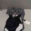 Eomenie Women's One Piece Swimsuits Tummy Control Cutout High Waisted Bathing Suit Wrap Tie Back 1 Piece Swimsuit, Medium, Black Polka Dots