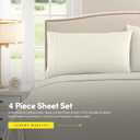 1500 Supreme Collection California King Sheet Sets Ivory - Luxury Hotel Bed Sheets and Pillowcase Set for California King Mattress - Extra Soft, Elastic Corner Straps, Deep Pocket Sheets Ivory