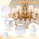 10 PCS Chandelier Lamp Shades Small Lamp Shade Clip on Fitter Lampshade Linen Lamps Shades, 3" x 6" x 5" (Beige White), About 3" X 6" X 5"