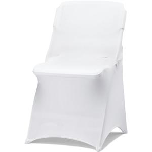 30 Pack White Folding Chair Covers for Party, Spandex Chair Covers for Wedding, Stretch Seat Cover 30 Pieces, Universal Fitted Polyester Slipcovers for Dining Chairs, Parties & Banquet (30 PCS)