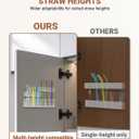 11.8'' Large Adjustable Height Acrylic Straw Holder for Cabinet Door with Ultra Sticky Double Sided Adhesive Tape, Reusable Tumbler Straw Dispenser for Kitchen Counter Cupboard -Transparent