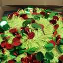 5ft Pop Up Christmas Tree with 50 Colorful LED Light, Pre-lit New Years Artificial Christmas Tree, Collapsible Green Xmas Tree for Home Party Holiday Decoration with Red Ball