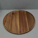 Round Wood Tray, Acacia Wooden Decorative Serving Tray for Coffee Table and Home Decor, Wooden Appetizer Charcuterie Board for Kitchen Countertop (13.8 inch)