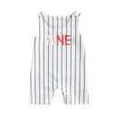 Ayalinggo Toddler Boy Easter Outfit Bunny Carrot Embroidery Jumpsuit Sleeveless Overall Spring Palysuit Easter Clothes 0-3 Y (White Stripe One, 6-12 Months)