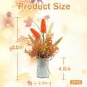 4 Pcs Fall Table Centerpieces, Artificial Fall Flowers with Vase Fake Fall Orange Plants for Thanksgiving Autumn Halloween Party Dining Room Kitchen Home Office Decor