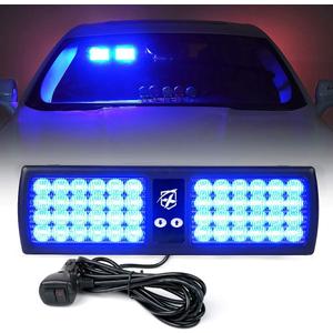 Xprite Blue LED Visor Strobe Flashing Lights Sunshield Hazard Warning Light for Law Enforcement Emergency Vehicles Trucks Cars