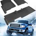 Floor Mats for Ford F150 2009-2014 SuperCab/Extended Cab, 3PCS
All Weather TPE Car Accessories, for F-150 Automotive Floor Mats, Pickup Truck, Black Liners, Not for SuperCrew Cab