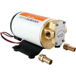 Amarine Made 12v Scavenge Impellor Pump- for Diesel Fuel Scavenge Oil Transfer - White Shell