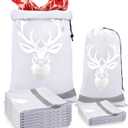 Locmeo 10 Pcs Game Bags for Hunting Reusable Lightweight Waterproof Heavy Duty Wild Game Meat Bags with Reflective Tags Durable Washable Backcountry Big Hunting Bag for Elk Caribou Deer(White, S + L)