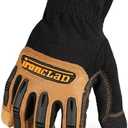 Ironclad Ranchworx Work Gloves RWG2, Premier Leather Work Glove, Performance Fit, Durable, Machine Washable, (1 Pair), RWG2-04-L,Brown/Black