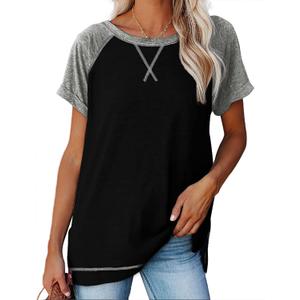 Aokosor Summer Tops for Women Casual 2025 Loose Fitting Outfits Workout (X-Large, The Black)