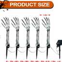 Solar Halloween Decorations,5 Pack Skeleton Hands Halloween Pathway Lights - Waterproof LED Stakes with 250 Purple &Orange Lights, 8 Modes - Scary Outdoor Yard Solar Powered Haunted Decorations