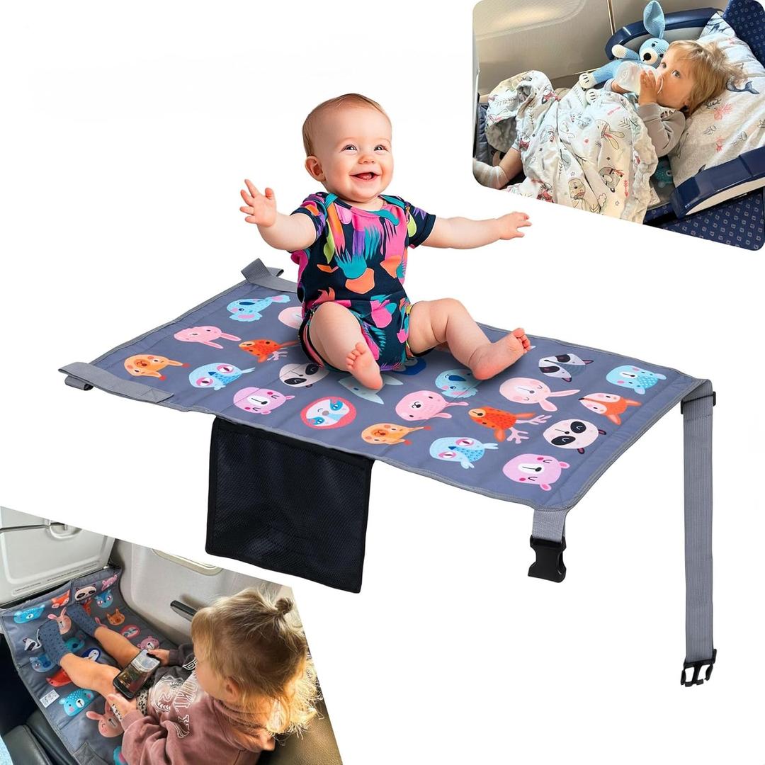 Toddler Airplane Bed & Seat Extender  Cozy & Easy Setup Airplane Bed for Kids, Ages 1-4 (Gray)