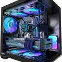 MATX PC Case, Top 240mm Radiator Support, 5 PCIe Slots for Max GPU Cooling, Extra Space for 160mm PSU & Easy Cable Management, 3120mm ARGB Fan with Controller (Non-PWM), Type-C, Mirage 4 Black