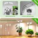 Brightown Plant Grow Light, LED Growing Light for Indoor Plants, 2 Head 96 LED Adjustable Height Growing Lamp with Timer, 3 Dimmable Brightness Levels, Low Safe Voltage, Perfect for Small Plants (1-Pack, White)