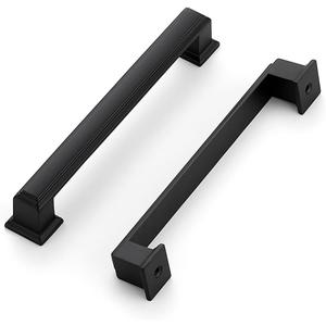 Ravinte Hardware 10 Pack Matte Black Cabinet Pulls, 5 Inch (128mm) Hole Center Zinc Alloy Drawer Handles for Kitchen Cabinets, Cupboards, Dressers, Square Solid Metal Hardware