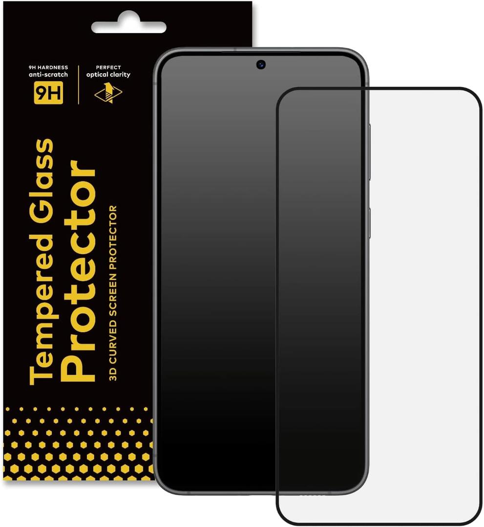 RhinoShield Screen Protector Compatible with [Galaxy S23+] | 9H 3D Curved Edge to Edge Tempered Glass - Full Coverage Clear and Scratch Resistant Screen Protection