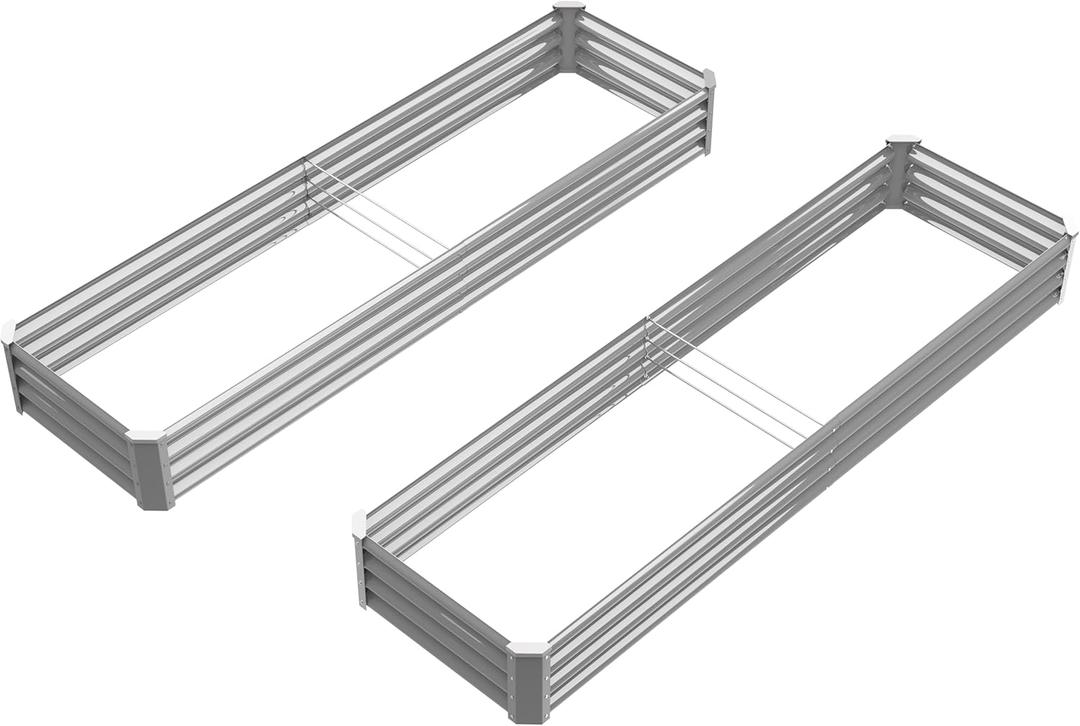 6X2X1FT-2P Galvanized Raised Garden Beds Outdoor,Planter Raised Beds for Gardening, Vegetables, Flowers,Large Metal Garden Box,Deep Plant Flower pots Outdoor.