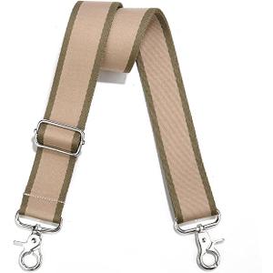 Wide Purse Strap Adjustable Replacement Crossbody Bag Strap Silver Hardware Shoulder Straps (Black Hardware-black Rice-801)