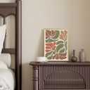 InSimSea Framed Canvas Wall Art Prints, Wall Art for Living Room Bedroom, Beige Abstract Floral Botanical Painting Decor, Classic Retro Rustic Farmhouse Wall Shelf Decor, 12x16inch